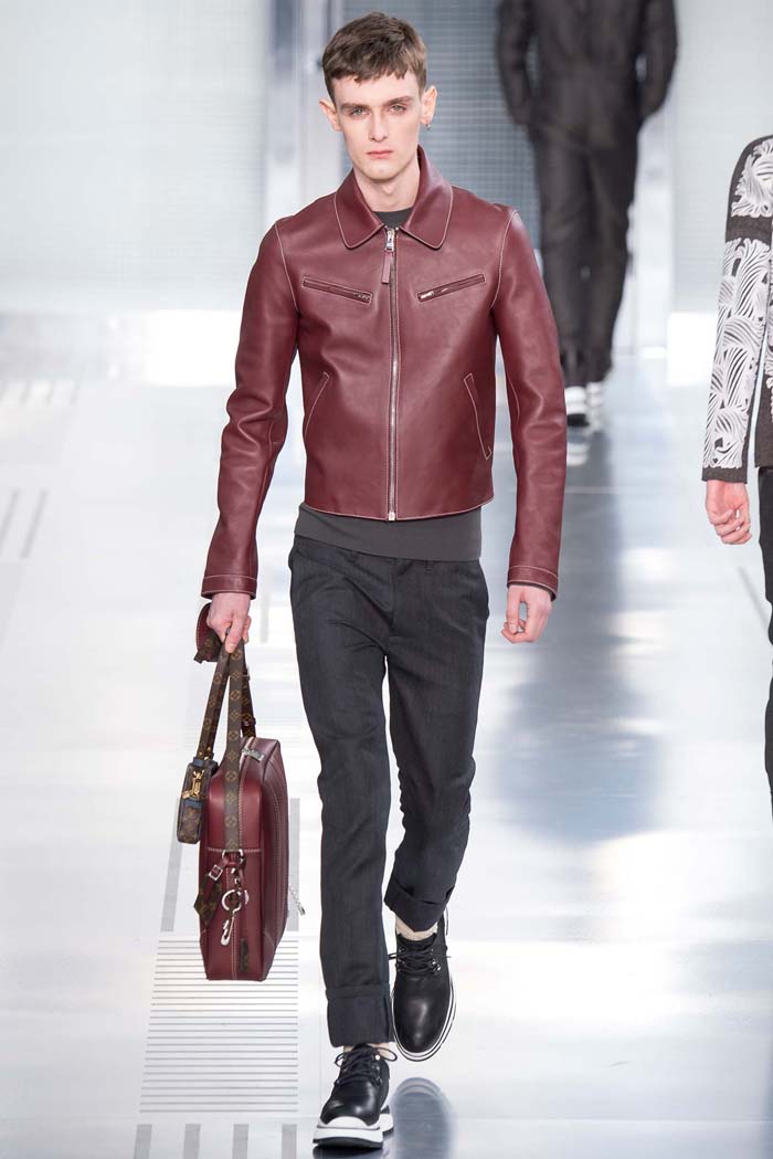 Мужские кожаные куртки осень-зима 2015-2016: Louis Vuitton (лук 1)